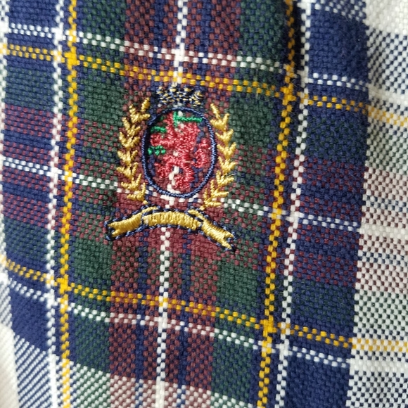 Vintage Tommy Hilfiger Crest Button Up Plaid Long Sleeve Shirt Small Medium - Picture 3 of 11